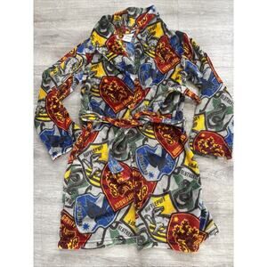 Harry Potter Kids Sz M Soft Plush Robe All hogwarts houses 100% Polyester